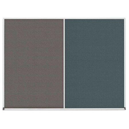 United Visual Products Triple Door Radius Corkboard, 96"x48", Bla, UV7006RC-BLACK-BLSPRU UV7006RC-BLACK-BLSPRU